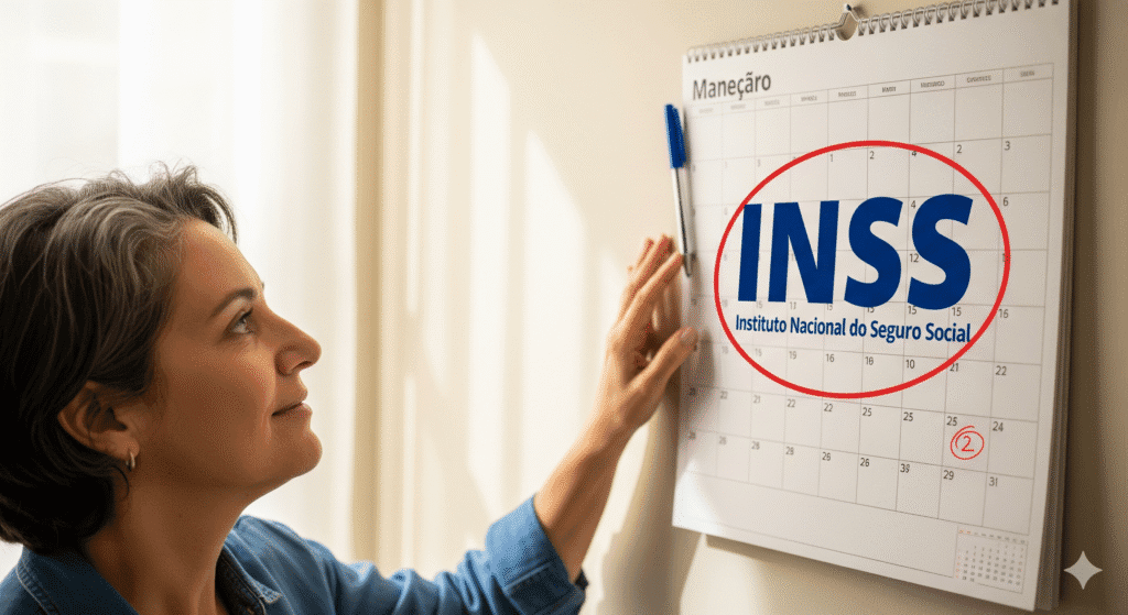 Calendário ilustrando o período de graça INSS para manutenção de direitos previdenciários.
