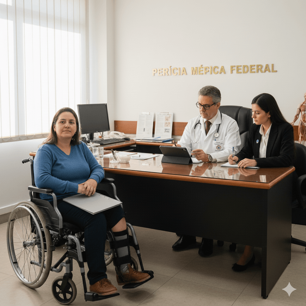 Ilustração do processo de avaliação da deficiência INSS e seus graus