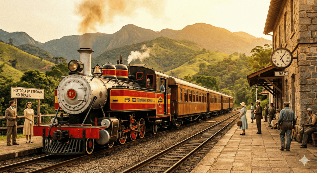 Trem da RFFSA representando o direito aos benefícios previdenciários dos ferroviários