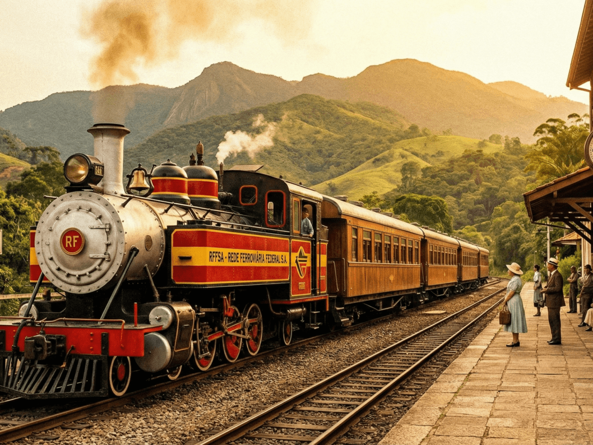 Trem da RFFSA representando o direito aos benefícios previdenciários dos ferroviários