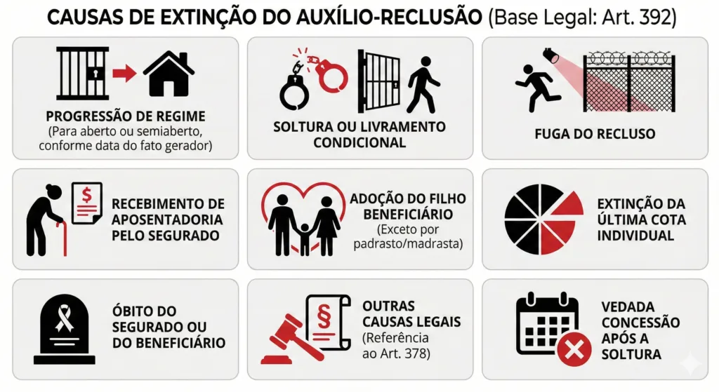 Extinção do auxílio-reclusão