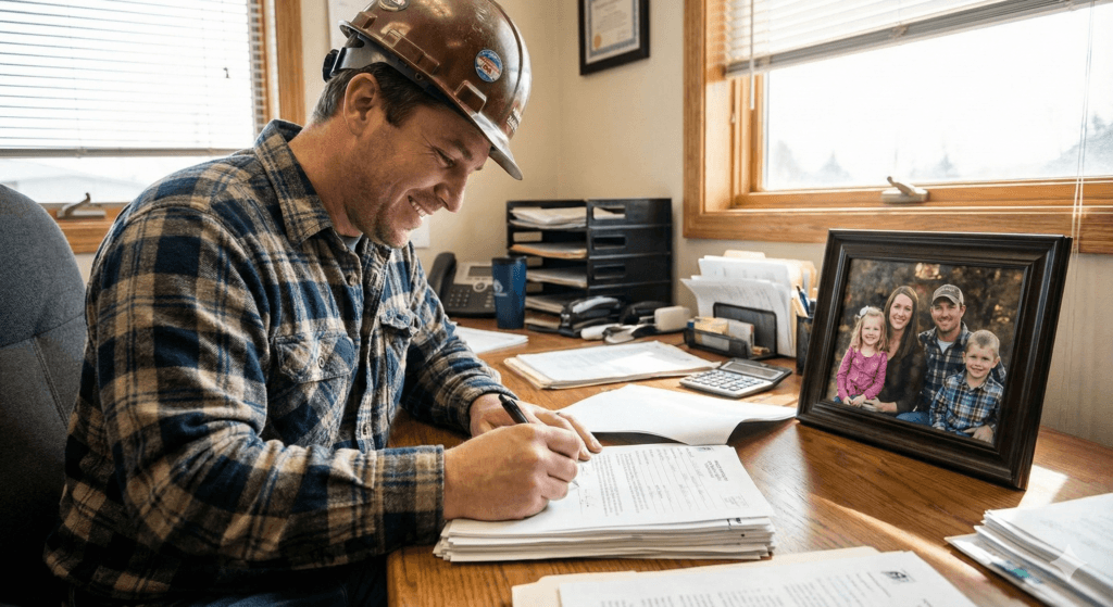 Trabalhador solicitando o benefício salário-família para seus dependentes