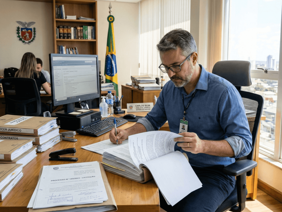 Servidor público analisando o requerimento de abono de permanência especial.