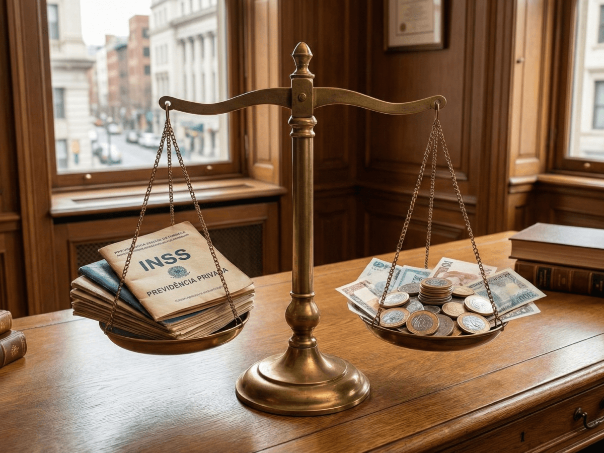 Gráfico ilustrativo demonstrando o fluxo financeiro da compensação previdenciária entre INSS e RPPS