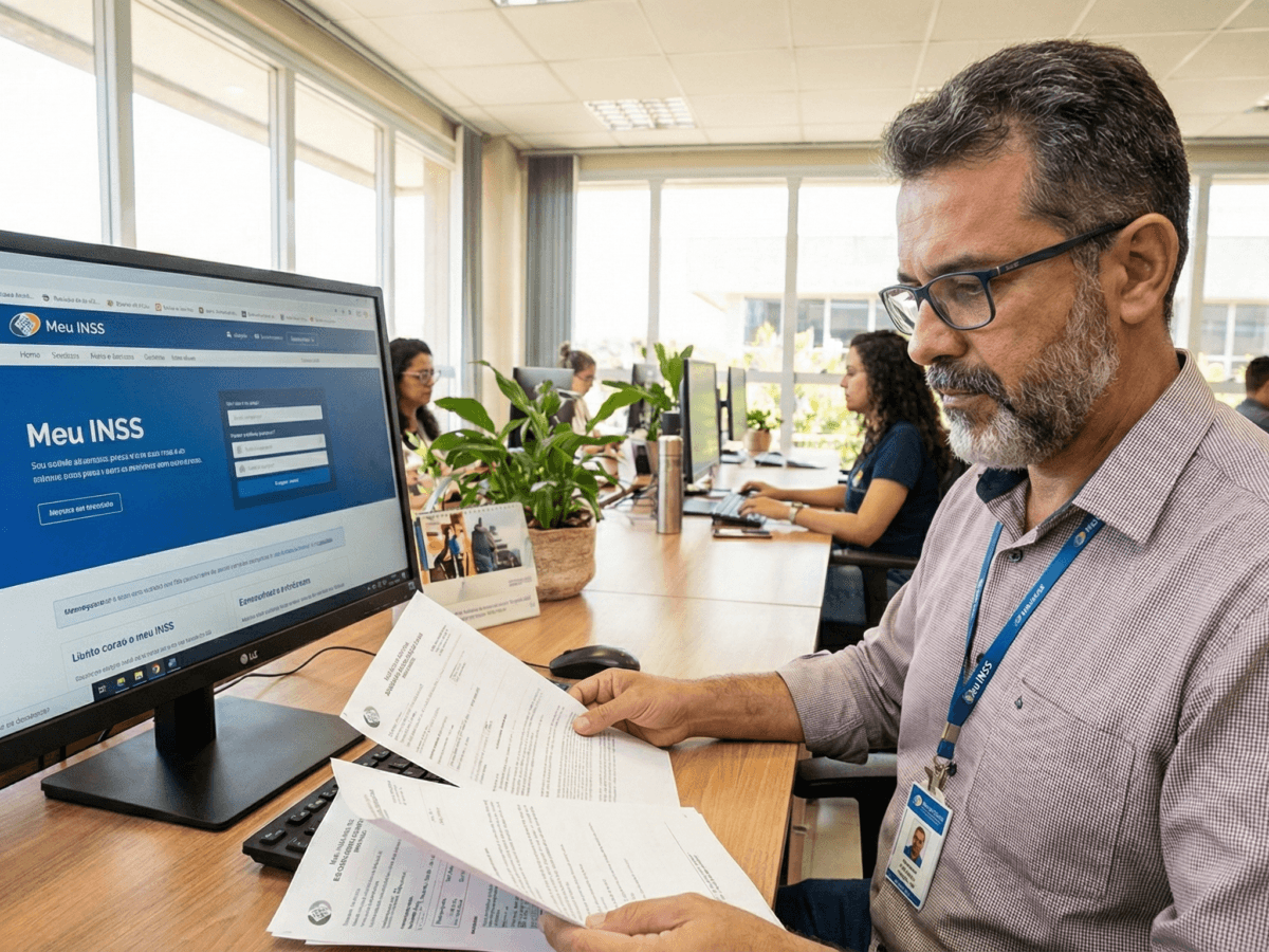 Servidor realizando a emissão da Certidão de Tempo de Contribuição no portal online