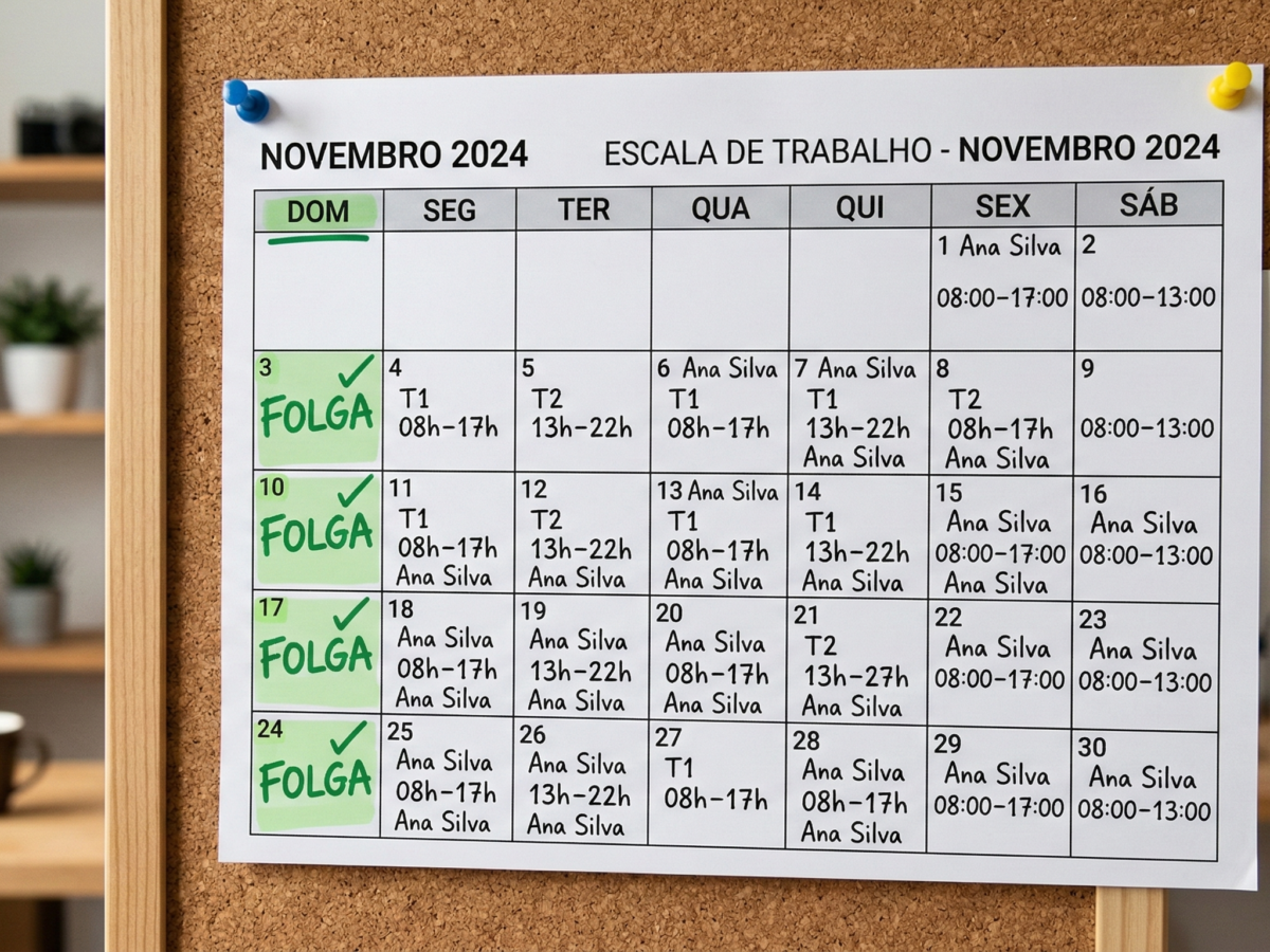 Escala de revezamento dominical quinzenal conforme o Artigo 386 da CLT