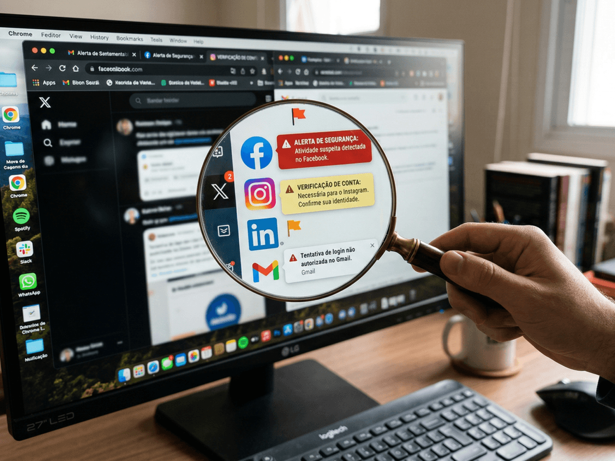 Ilustração técnica sobre o processo de checagem de fatos em ambiente digital jurídico.