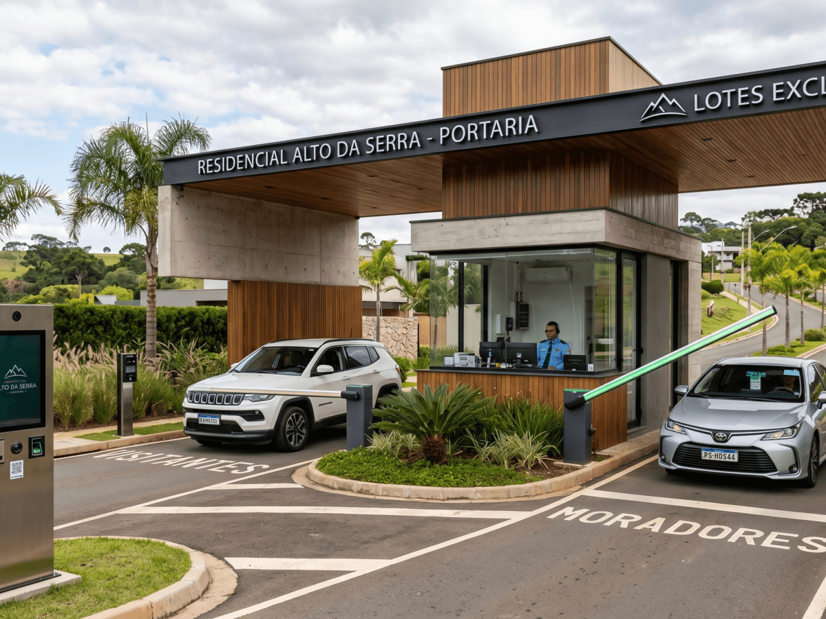 Portaria de acesso dividida para moradores e proprietário não associado em loteamento residencial