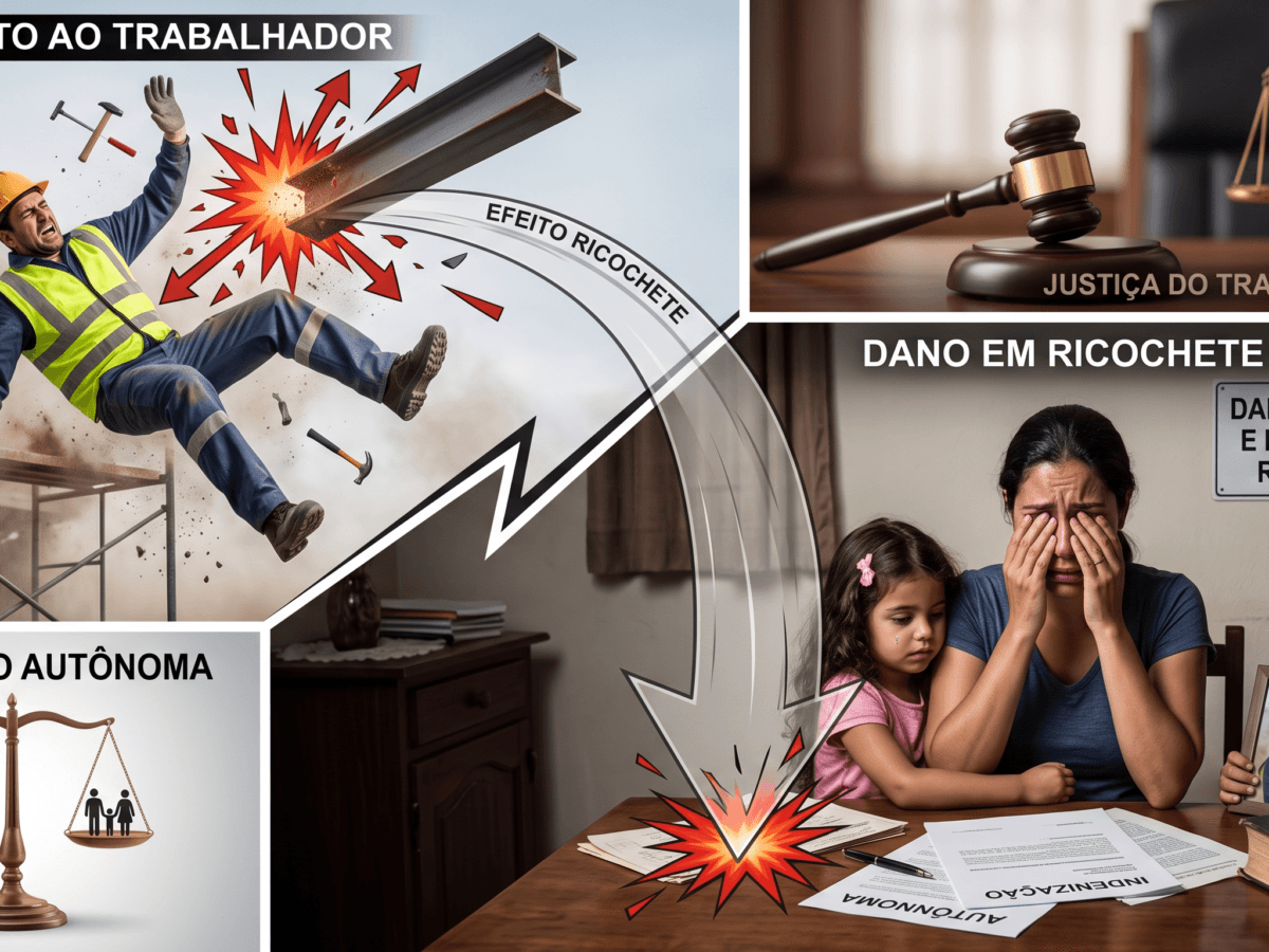 Advogado especialista analisando um processo sobre dano em ricochete no Direito do Trabalho