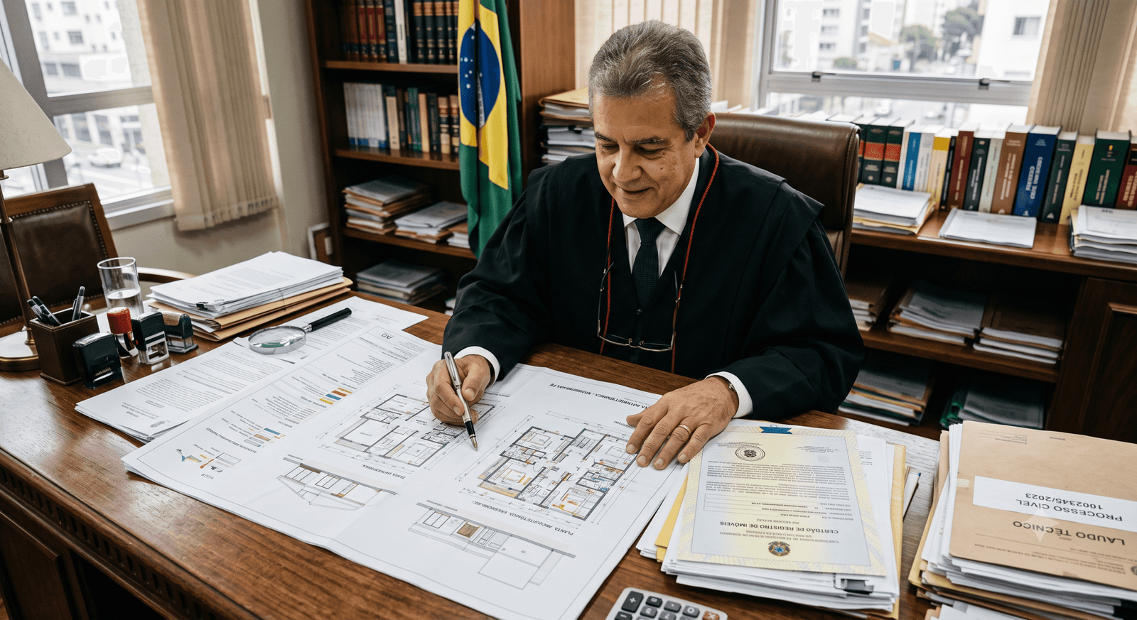 Processo judicial analisando a nulidade de matrícula imobiliária por sobreposição de área.