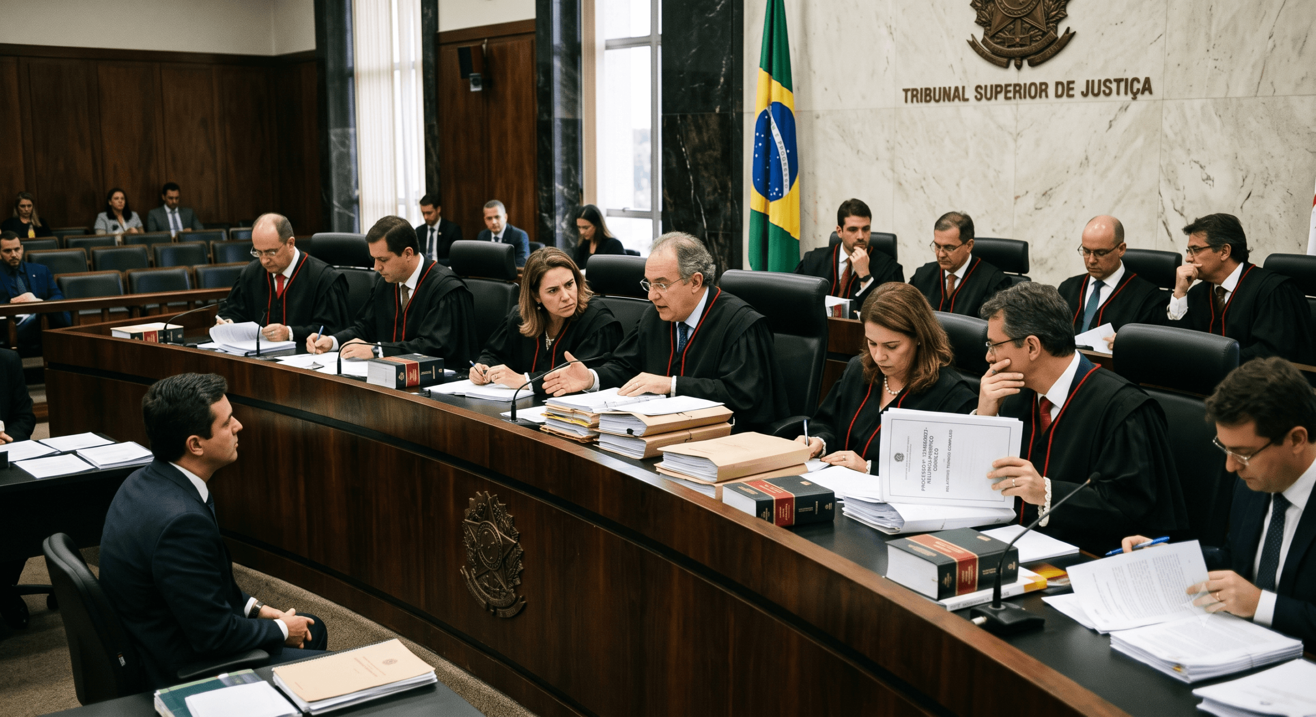 Magistrados debatendo a importância do voto vencido para a formação da jurisprudência processual trabalhista