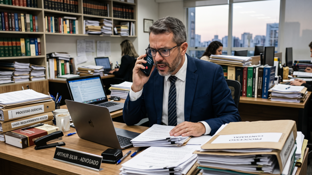 Um profissional avaliando as regras do celular como produto essencial em seu escritório.