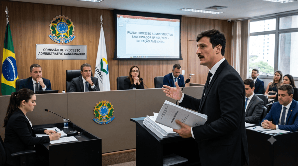 Advogado preparando defesa para um processo administrativo sancionador
