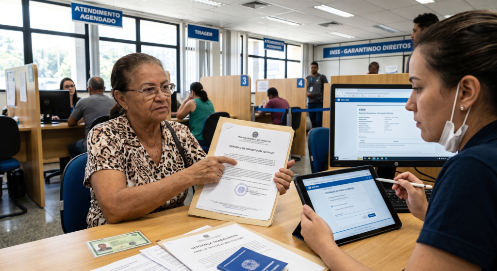 Documentos comprobatórios para averbação de ação trabalhista transitada em julgado
