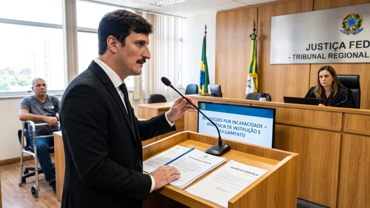 Advogado especialista analisando laudos médicos para requerer benefícios por incapacidade no INSS