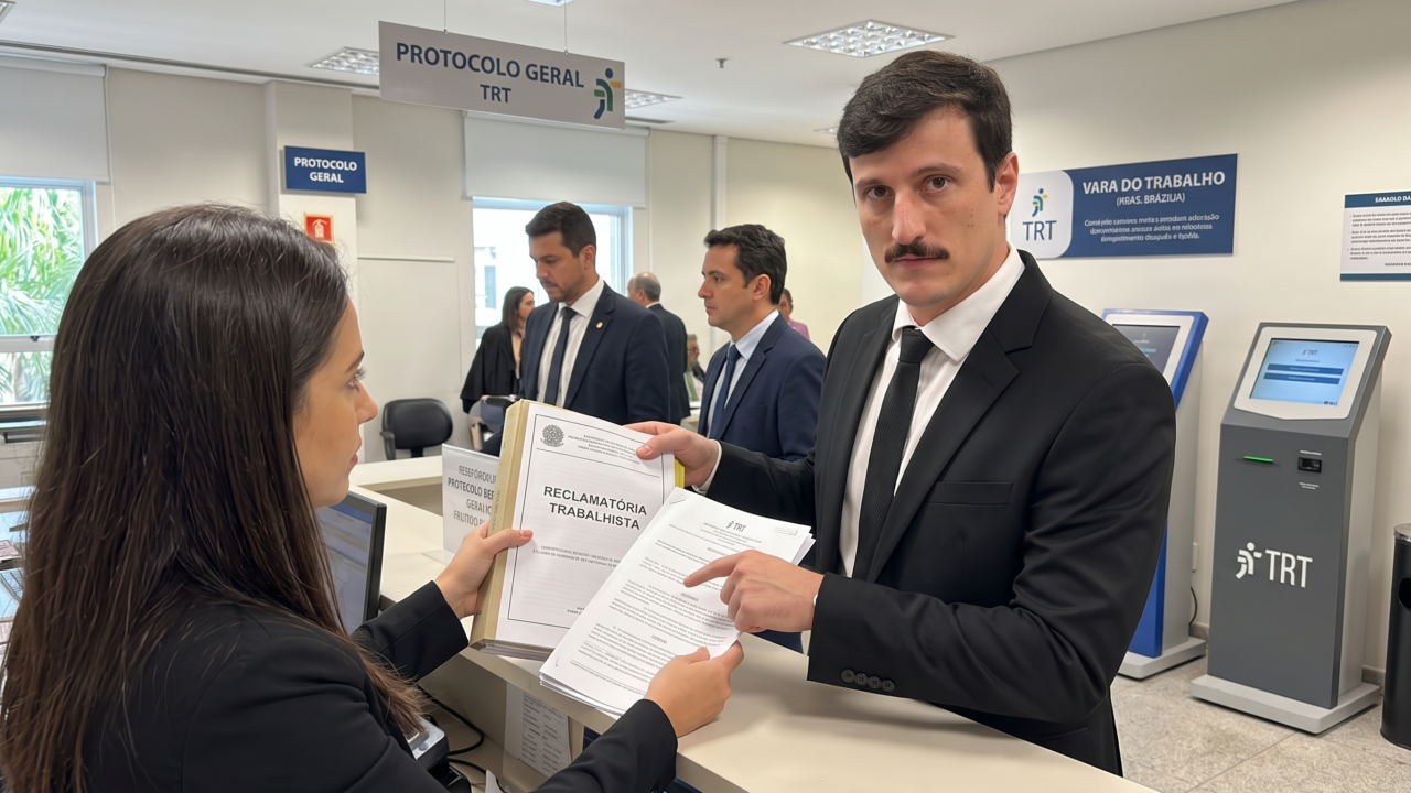 Advogado especializado demonstrando os passos para uma reclamação trabalhista bem-sucedida
